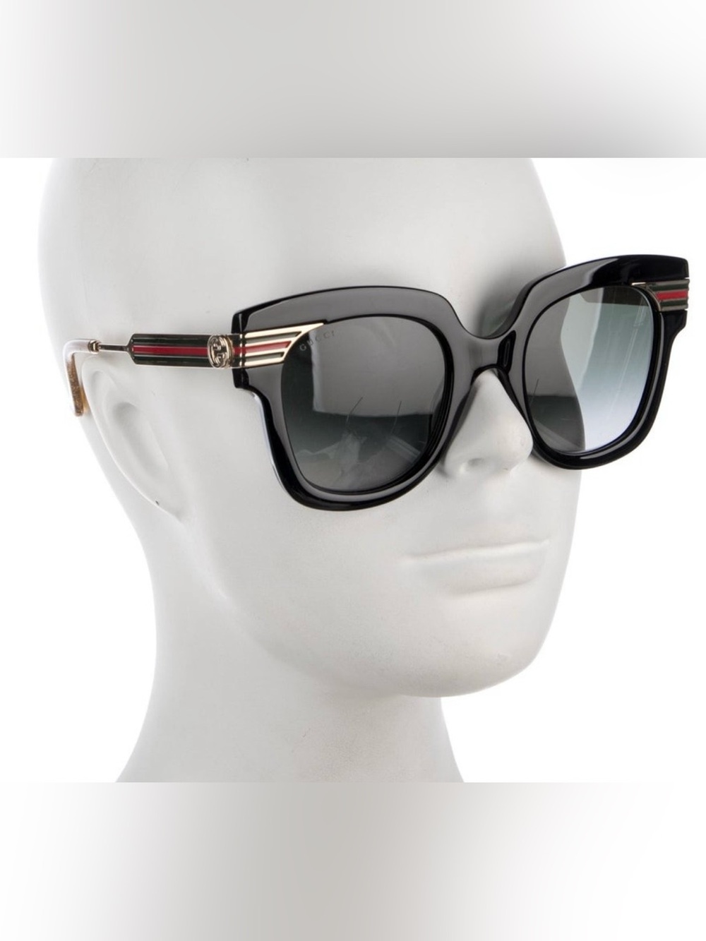 Gucci Square Sunglasses Black Acetate Sunglasses Like New